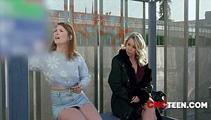 ginger got freeused in a wild bus ride with chubby threesome action