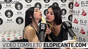 Mielcita And Almendra Suck The Banana With Cream And Swallow It