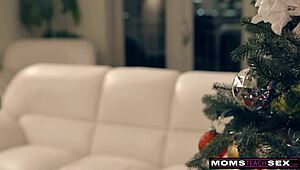 momsteachsex with santas horny helpers in christmas threesome 😈