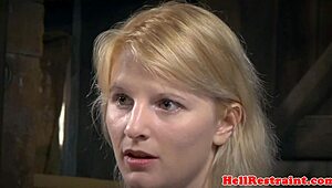 bound sub hangs tight under maledom master's rough control