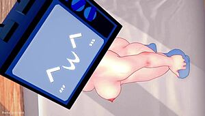 TV woman quick action in sports clothes