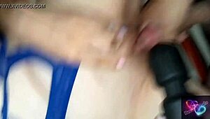 Tired from work, my wife greets me in lingerie, ready for some hardcore action with her big tits