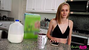 stepsis ends up with cum on face after pov fuck