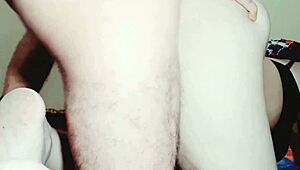 Intense fingering of clear pussy close-up with monster cock.