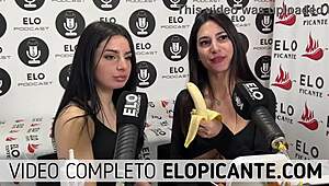 Mielcita And Almendra Suck The Banana With Cream And Swallow It