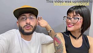 Inked seductress embarks on porn journey with awe-inspiring fellatio performance