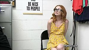 i caught the nerdy blonde stealin' so i fucked her hard