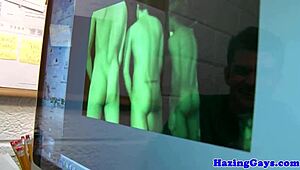 Assfucking hazing twinks cum on each other!