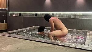 caught a stunning brunette from behind for an intense ride