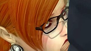 office boss fucks redhead in uniform 😈