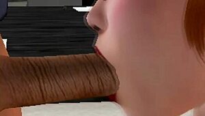 office boss fucks redhead in uniform 😈