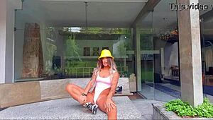 Latina Teacher Leads Stretching Class with Natural Tits and Big Ass