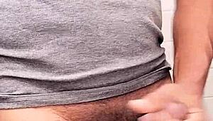 Alone, I spied my mature stepmother naked, masturbating with a big monster cock in hand