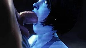 Cortana Gives Intense Blowjob In Hentai
