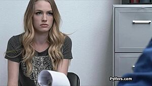 i spy on this teen blonde bending over for monster cock