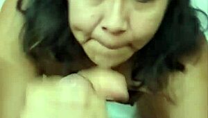 Latina Wife Giving Close-Up Blowjob And Ass Sex