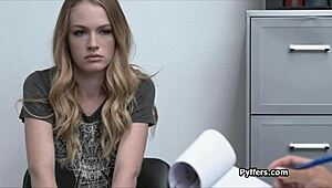 i spy on this teen blonde bending over for monster cock