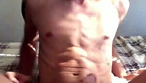 Smooth Gay Twink Feels Intense Pleasure While Stroking His Cock