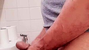 Alone, I spied my mature stepmother naked, masturbating with a big monster cock in hand