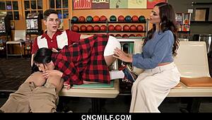 boyfriend freeuses girlfriend and stepmom during bowling game