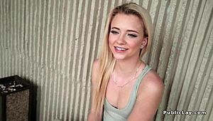 Petite big ass spinner fucks huge dick in public pickup