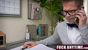 stepbro and tutor double-team stepsister in blowjob and missionary fucking with orgasms 😈💦