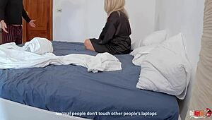 Stepmom Catches Stepson Watching Milf Porn and Offers Her Wet Pussy for a Wild Fuck After Sucking Him