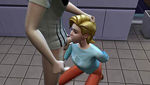 in the sims anime world, a young 18+ man fucks his alien boss in 3d hentai cartoon style