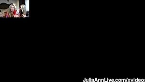 Cougar Julia Ann gets her hairy beaver licked to orgasm.