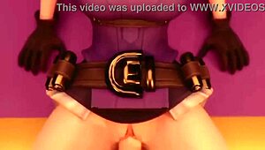 Hentai Caitlyn's big ass gets pounded in 3D lesbian anal