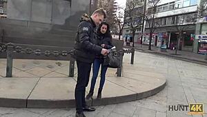 hunt4k caught a sexy teen in my trap for cash fingering