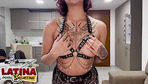 Latina casting features alt goth slut creampie