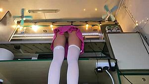 Hey, do you think this sexy virgin knows about the hidden camera while spreading her legs?