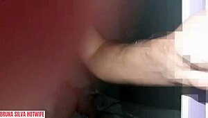 Brazilian hotwife Bruna Silva gets balls pushed by cuckold husband