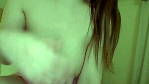 Chinatsu, 18, rocks H-cup breasts in homemade cowgirl action. Man, that tight body!