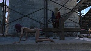 holly plays with dildo in fallout 4 outdoors