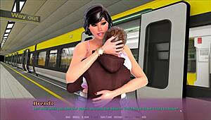 Peeping on my naked stepmom in bathroom during Summer Hentai game ep 1