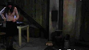 Bound Maid Watches Mistress Whip Session