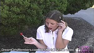 College Student Wears No Panties Under Skirt in Public, Shocking!