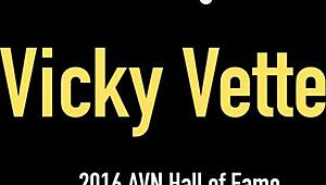 blonde milf vicky vette strips lingerie and rubs big pussy