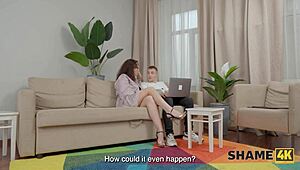 brunette russian mature mother-in-law wife experiences shame4k mishap with big natural tits