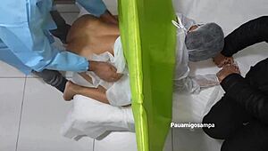 Camera caught patient getting drilled in both holes during consultation with husband watching! 😱