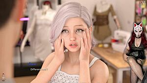 Beautiful 18yo teen cosplayer shines in see-through skirt costume