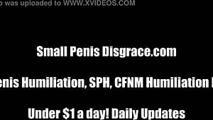 She humiliates you in pov while you jerk your tiny cock for her pleasure.