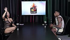 Slutty milf Sara Jay shares a hard cock with brunette Jayla Starr