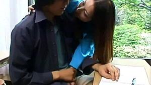 Asian Teacher Babe Seduces Student with Skilled Mouth