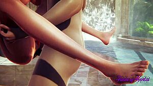 Ariel engages in hard sex in Japanese hentai anime porn