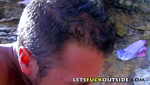 Rough Beach Threesome with Double Penetration and Anal