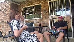 Mutual Masturbation with Neighbor's Wife Ends in Outdoor Creampie