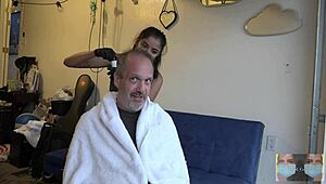 Watch as he dyes his hair brown in this gay couple video